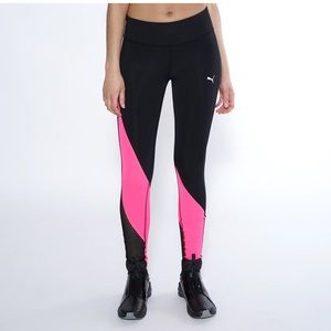 Puma explosive hot pink black mesh tight